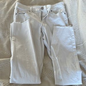 Loft Curvy Straight White Jeans